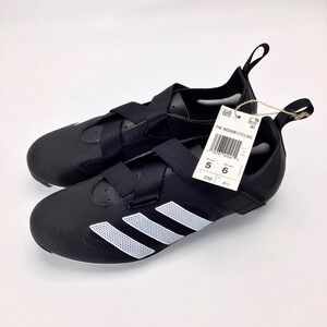 adidas Black and White Indoor Cycling Shoes with Strap Closure